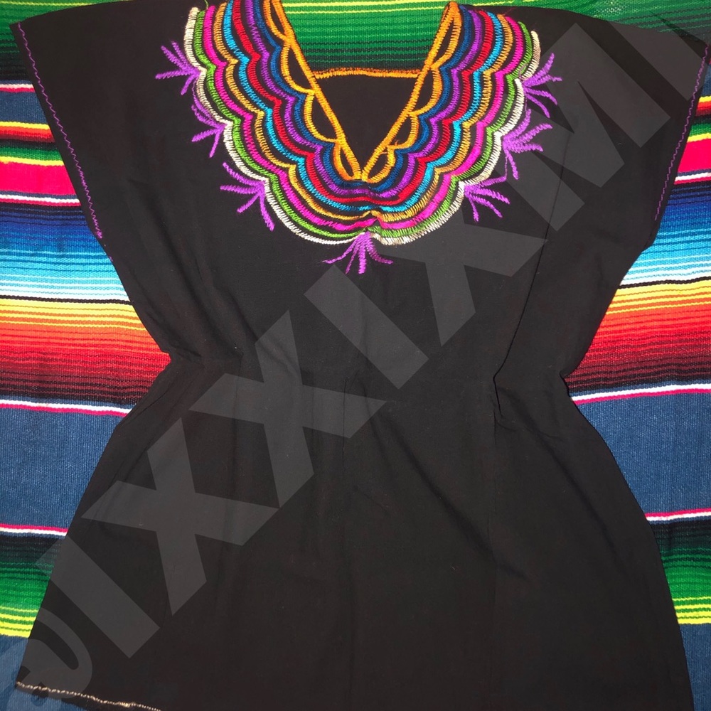 Handcrafted Black Colorful Blouse